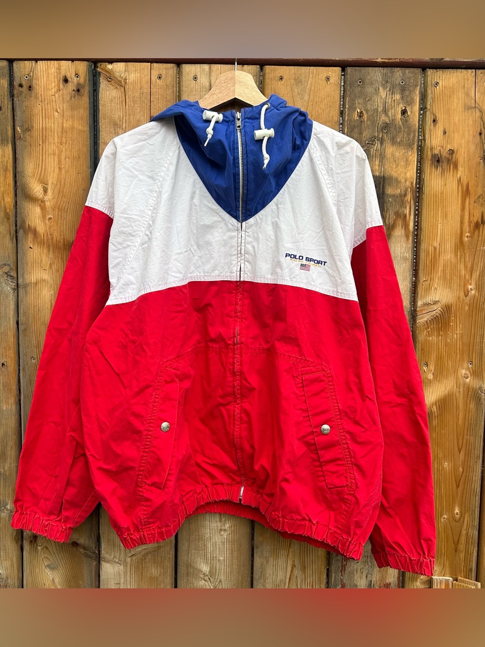 Vintage Polo Sport Ralph Lauren Hooded Jacket - Large